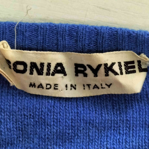 ソニアリキエル SONIA RYKIEL 90S イタリア製 クロスデザイン ツートン 袖フリルニット レディース