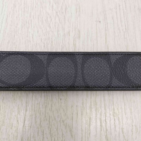 コーチ COACH シグネチャー モノグラムレザーベルト CQBK チャコールブラック メンズ L21 92