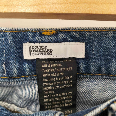 ダブルスタンダードクロージング DOUBLE STANDARD CLOTHING リメイク パッチワーク チェック デニムパンツ レディース 34