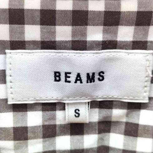 ビームス BEAMS ルーズフィット ギンガムチェック オープンカラー シャツ メンズ JPN:S