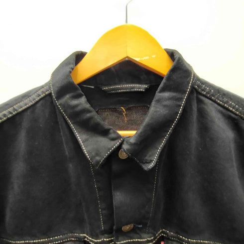 リーバイス Levis 90S ユーロ リーバイス ユーゴスラビア製 70503 02 ボタン裏01刻印 3rd 後染め ブラック デニム トラッカー ジャケット 92年製 メンズ