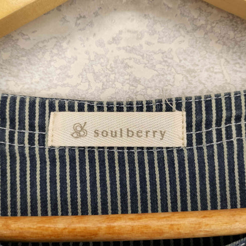ソウルベリー soulberry ノーカラーデニムワンピース レディース M