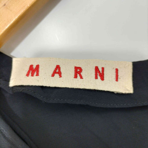 マルニ MARNI レーヨン100 フリルスリーブ バックジップ ワンピース レディース EUR:40