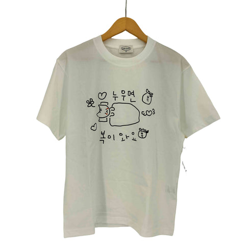 withsome フロントプリント クルーネック半袖Tシャツ レディース import:M
