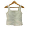 RONRON 25ss SQUARE NECK FRILL SLEEVELESS BLOUSE WHITE STAR レディース FREE