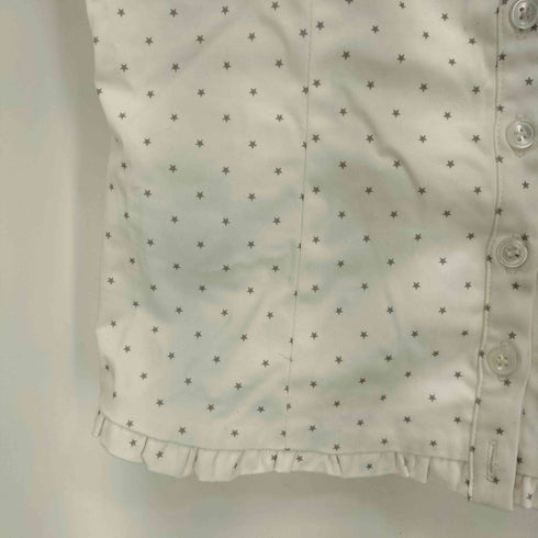 RONRON 25ss SQUARE NECK FRILL SLEEVELESS BLOUSE WHITE STAR レディース FREE