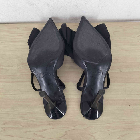 ザラ ZARA リボン付ポインテッドトゥ バックストラップサンダル レディース 37