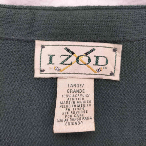 アイゾッド IZOD 90s メキシコ製 ロゴ刺繍 カーディガン メンズ import:L