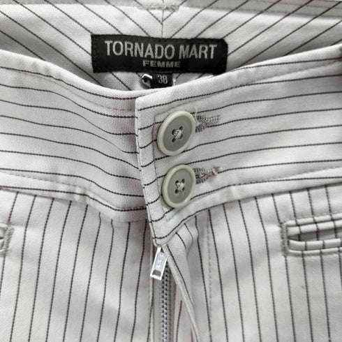 トルネードマートファム TORNADO MART FEMME ストライプフレアパンツ ローライズ y2k レディース JPN:38