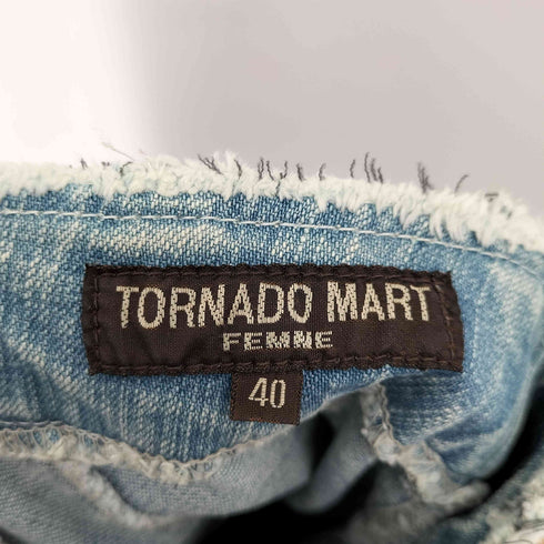 トルネードマートファム TORNADO MART FEMME ツギハギパッチワークフレアデニムスカート y2k レディース JPN:40