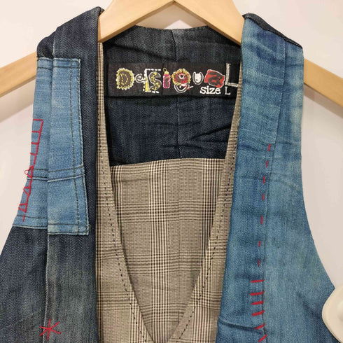 デシグアル Desigual パッチワークデニムベスト メンズ JPN:L
