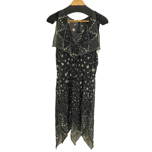 アナスイ ANNA SUI シルク100 ドット柄 ノースリーブワンピース レディース JPN:2
