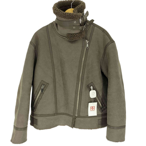 ザラ ZARA ダブルフェイス ボアジャケット ムートン ライダース レディース import:M