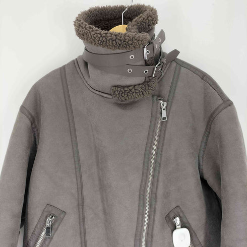 ザラ ZARA ダブルフェイス ボアジャケット ムートン ライダース レディース import:M