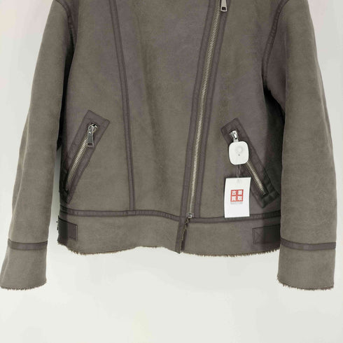 ザラ ZARA ダブルフェイス ボアジャケット ムートン ライダース レディース import:M