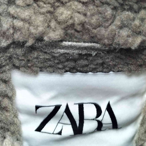 ザラ ZARA ダブルフェイス ボアジャケット ムートン ライダース レディース import:M