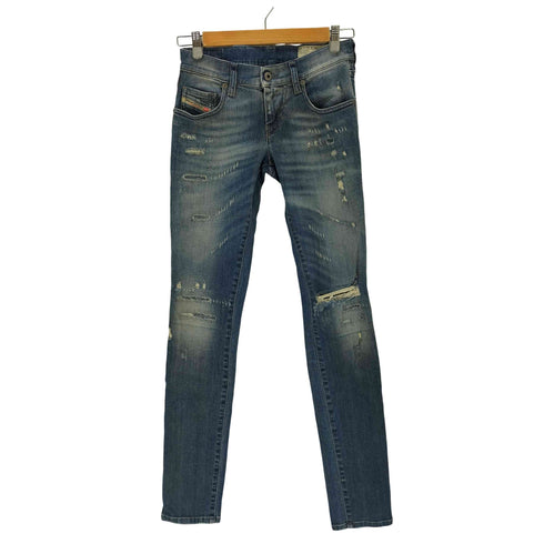 ディーゼル DIESEL GRUPEE ダメージデニムスキニーパンツ レディース 25×32