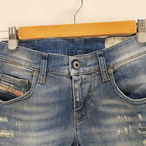 ディーゼル DIESEL GRUPEE ダメージデニムスキニーパンツ レディース 25×32