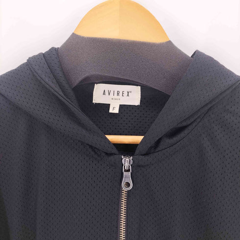 アヴィレックス AVIREX OVER SIZE MESH ZIP PARKA オーバーサイズ メッシュジップ パーカー レディース FREE