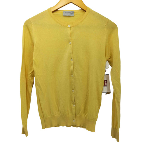 ジョンスメドレー JOHN SMEDLEY 英国製 コットン クルーネックカーディガン レディース JPN:S