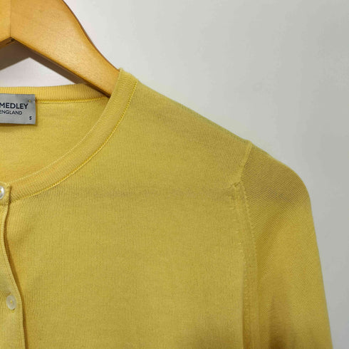 ジョンスメドレー JOHN SMEDLEY 英国製 コットン クルーネックカーディガン レディース JPN:S