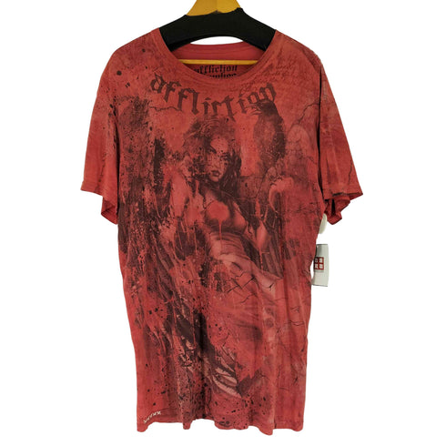 affliction bamboo プリント S/S Tシャツ y2k メンズ JPN:L