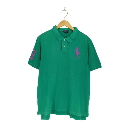 ポロバイラルフローレン Polo by RALPH LAUREN ビッグポニー ナンバリング ポロシャツ メンズ XL 18-20