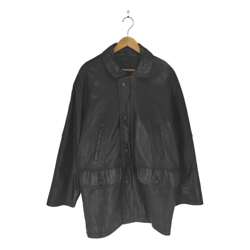 Belleana Uomo Collection lamb leather 裏地キルティングラムレザーカーコート メンズ L
