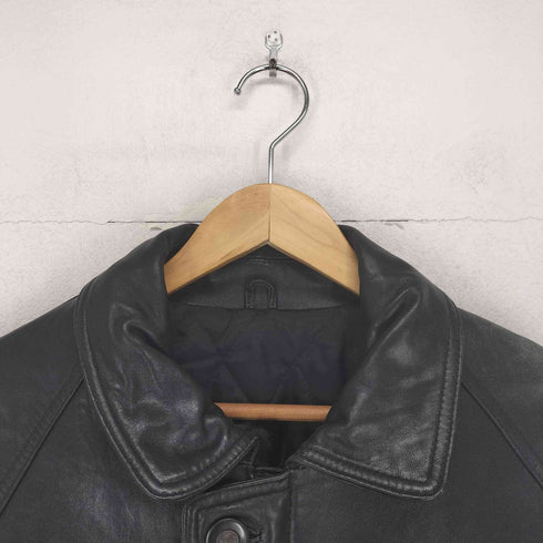 Belleana Uomo Collection lamb leather 裏地キルティングラムレザーカーコート メンズ L