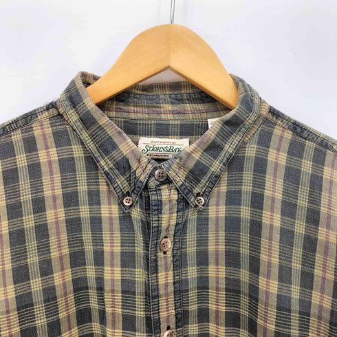 セントジョンズベイ STJOHNS BAY 90-00S インド製 コットン ボタンダウン チェック シャツ メンズ import:XXL