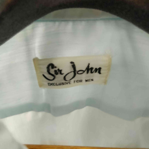 Sin john デカ襟 襟芯 刺繍ライン シアー S/S シャツ メンズ