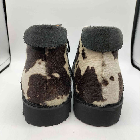 CLONI ハラコ カウ 総柄 レザー トレッキング ブーツ vibramソール メンズ