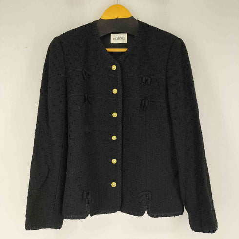 インゲボルグ INGEBORG リボン付き ツイードジャケット スカート レディース import:M
