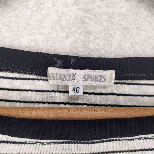 バレンザポースポーツ VALENZA PO SPORTS Y2K エンブレム ボーダーTシャツ レディース JPN:40