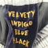 Velvety Indigo Blue Black サイドスリット ガンメタリック イージーパンツ レディース F