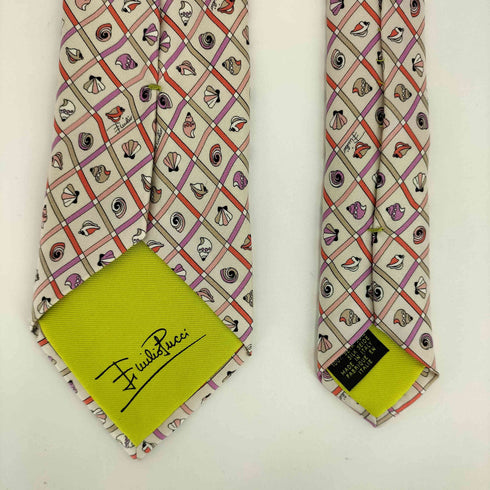 エミリオプッチ EMILIO PUCCI シェル柄 ネクタイ イタリア製 メンズ