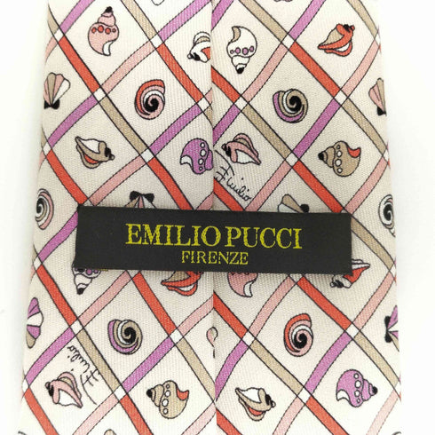 エミリオプッチ EMILIO PUCCI シェル柄 ネクタイ イタリア製 メンズ
