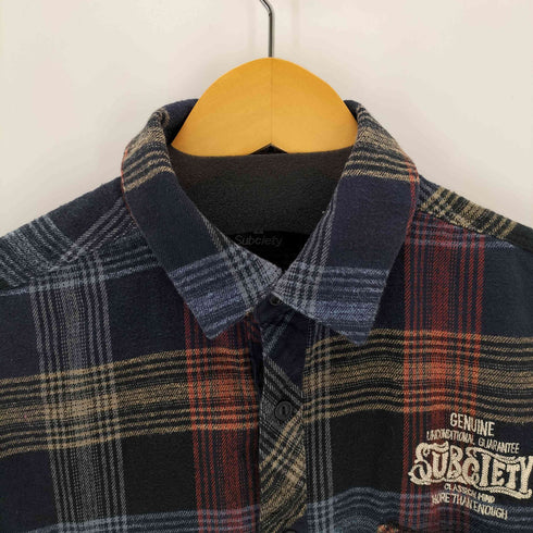 サブサエティ Subciety フランネルチェックシャツ メンズ import:L
