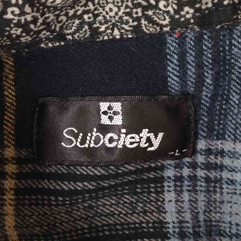 サブサエティ Subciety フランネルチェックシャツ メンズ import:L