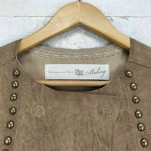 Balcony and Bed MAKING pig leather ピッグレザー スタッズデザインジャケット レディース JPN:36
