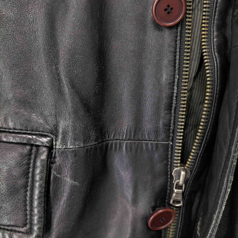 バーニーズニューヨーク BARNEYS NEWYORK レザー ジャケット メンズ import:L