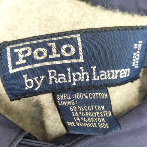 ポロバイラルフローレン Polo by RALPH LAUREN 90s ポニー無 裏地フリース カラー切替 スイングトップ メンズ import:S