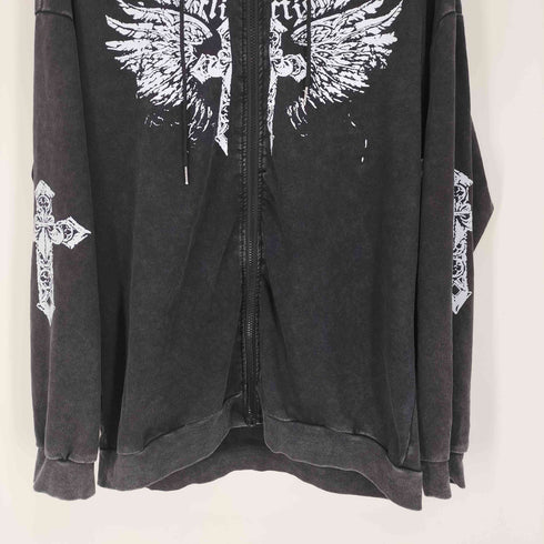 Affliction ロゴプリント フェード ジップアップパーカー Y2K メンズ import:L
