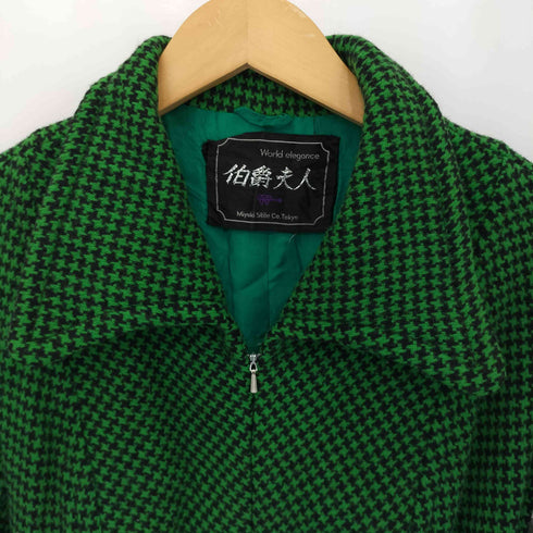 伯爵夫人 レトロ フロントジップ 総柄 ハーフワンピース elegance レディース