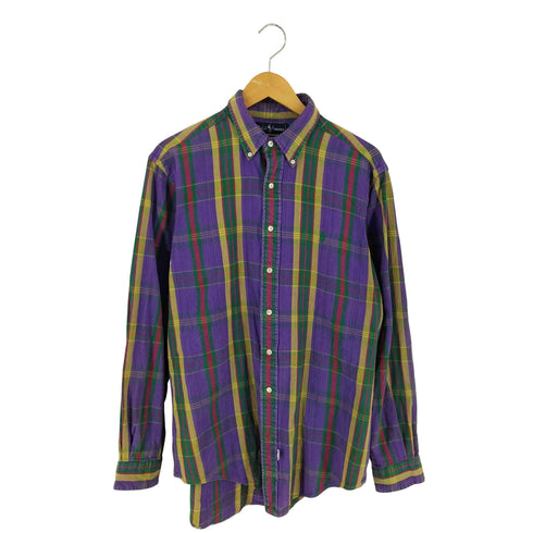 ポロバイラルフローレン Polo by RALPH LAUREN 90S シンガポール製 チェックボタンダウンシャツ メンズ L
