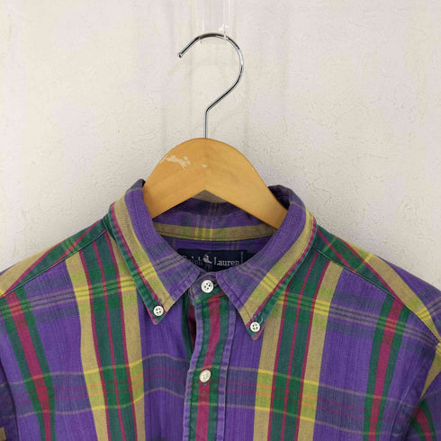 ポロバイラルフローレン Polo by RALPH LAUREN 90S シンガポール製 チェックボタンダウンシャツ メンズ L
