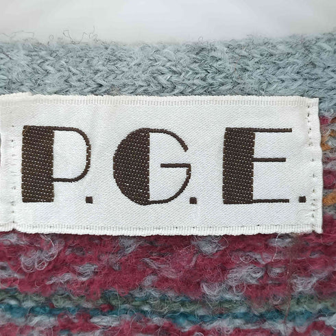 P.G.E. 総柄 Vネック ニットベスト メンズ