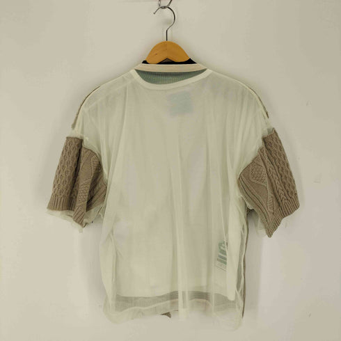 メゾンミハラヤスヒロ Maison MIHARA YASUHIRO 20-21AW シアー切替 S/S ケーブルニット レディース 36