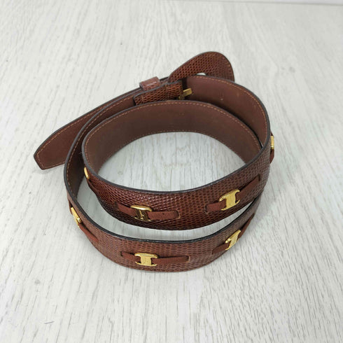 サルヴァトーレフェラガモ Salvatore Ferragamo リザード型押し レザーベルト レディース