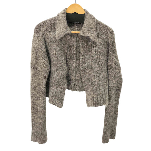 トリココムデギャルソン tricot COMME des GARCONS 00S AD2002 02AW ストライプステッチデザイン 前開き ウール ニット セーター レディース